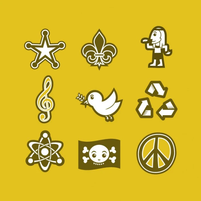 Universal symbols vector avatar design icon set