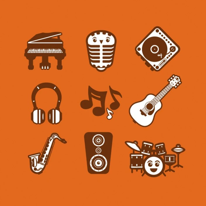 Music vector avatar design icon set