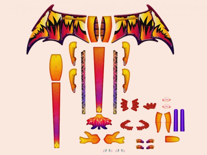 3d popup dragon kite graphic design artwork