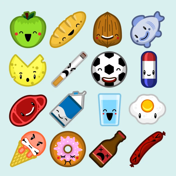 Character design for food icons
