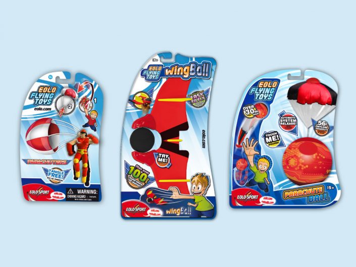 Flying toys packaging graphic design artwork